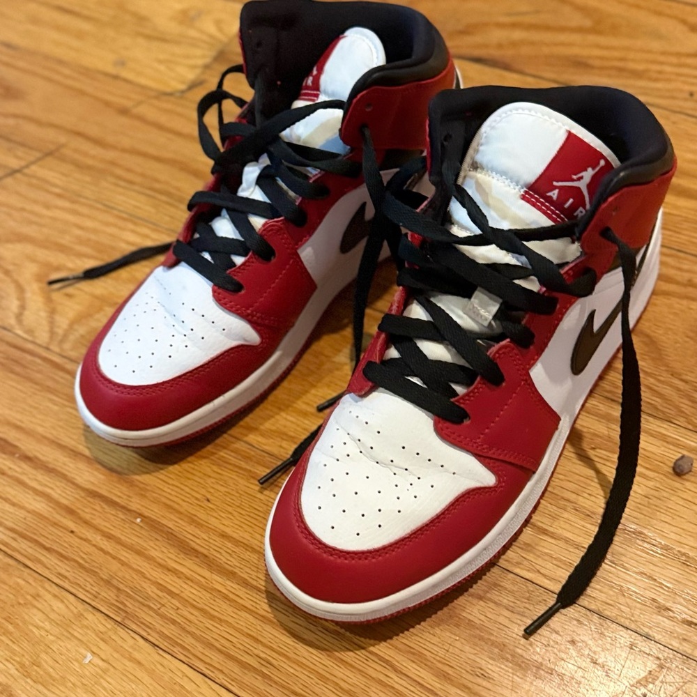 Nike Mid Jordan’s 1 color Red with White and Black Accents